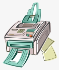Vector Illustration Of Fax Facsimile Telephonic Transmission - Machine, HD Png Download, Free Download