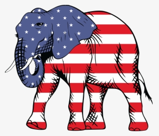 Patriotic Elephant Clip Arts - Republican Elephant Png, Transparent Png, Free Download