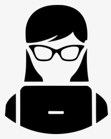 Student Lady Laptop Svg - Girl In Glasses Icon, HD Png Download, Free Download