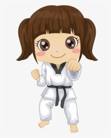 Transparent Karate Belt Png - Little Karate Cartoon Girl, Png Download, Free Download