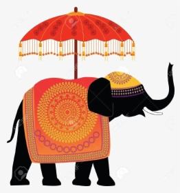 Elephant Kerala Clipart Transparent Png - Indian Elephant With Umbrella, Png Download, Free Download