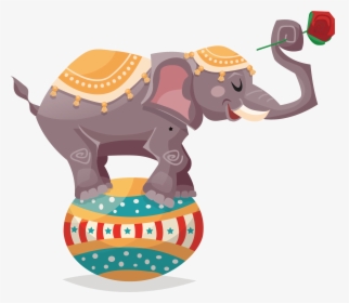 Circus Elephant Png - Elephant Circus Illustration, Transparent Png, Free Download