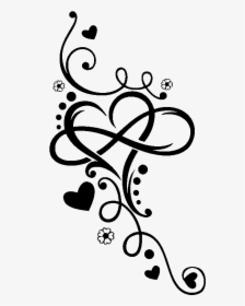 Heart Infinity Tattoo Henna T-shirt Arabesque Motif - Double Heart Infinity Tattoo, HD Png Download, Free Download