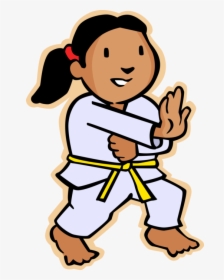 Vector Illustration Of Primary Or Elementary School - Cartoon Karate Kid Yellow Belt, HD Png Download, Free Download