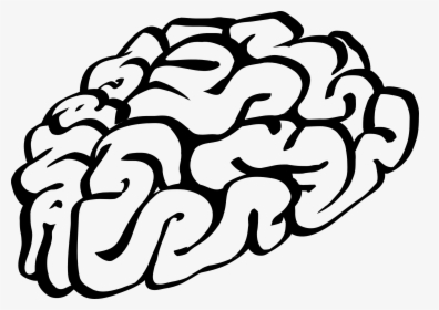 Brain Clip Art Black And White Human Brain Cartoon - Cartoon Brain Black And White, HD Png Download, Free Download