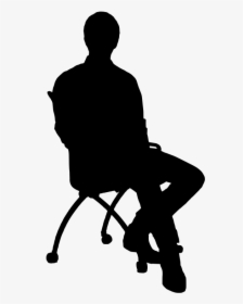 Chair Table Silhouette Clip Art - Person Sitting In Chair Silhouette, HD Png Download, Free Download