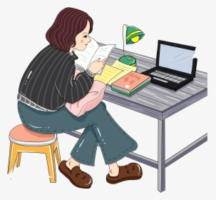 Transparent Girl Sitting At Desk Clipart - Coffee Table, HD Png Download, Free Download
