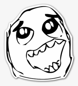 Rage Face Happy Daaah Sticker - Troll Face Crying Happy, HD Png Download, Free Download