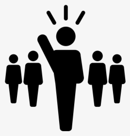 Group Of People With Leader Standing In Front - Leadership Clipart Black And White, HD Png Download, Free Download