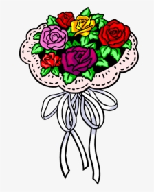 Bouquet Vector Rose Illustration Vector Freeuse Download - Bridal Bouquets Clip Art, HD Png Download, Free Download