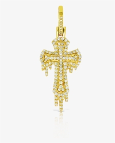 10k Yellow Gold Drip Ankh Pendant - Cross, HD Png Download, Free Download
