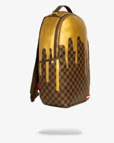 Sprayground Gold Checkered Drips Backpack, HD Png Download, Free Download