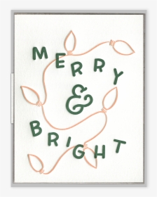 Merry & Bright Lights Letterpress Greeting Card With - Picture Frame, HD Png Download, Free Download