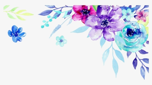 Transparent Floral Watercolor Png - Watercolor Flowers Corner Border, Png Download, Free Download