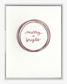 Merry Bright Letterpress Greeting Card - Circle, HD Png Download, Free Download