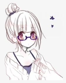 Anime Girl Sketch Glasses, HD Png Download, Free Download