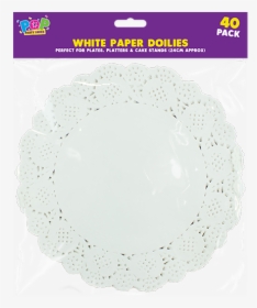 40 Pack White Paper Doilies For Plates Platters Cake - Circle, HD Png Download, Free Download