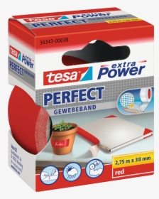 Tesa Extra Power Cloth Tape, 38 Mm, Red Tesa - Perfect Gewebeband, HD Png Download, Free Download