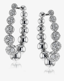 18k White Gold Hoop Earrings The Diamond Shop, Inc - Earrings, HD Png Download, Free Download