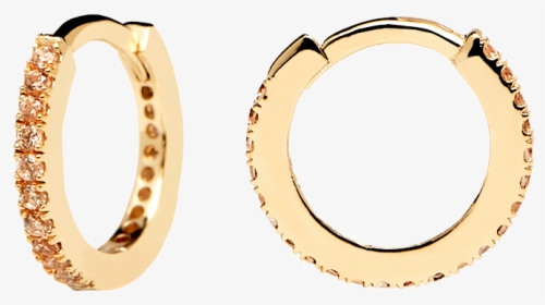 Champagne Mini Hoops Gold - Earrings, HD Png Download, Free Download