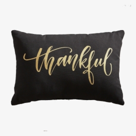 Thankful Black Lumbar Pillow Copy - Cushion, HD Png Download, Free Download