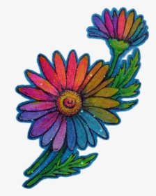 #flower #sunflower #glitter #rainbow #tumblr #hippy - Trippy Flowers Png, Transparent Png, Free Download