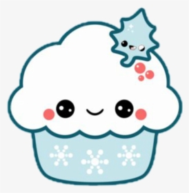 Cute Cutecupcake Stars Blue Glitch Tumblr , Png Download - Cute Christmas Cupcake Cartoon, Transparent Png, Free Download