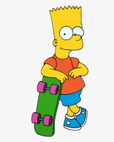 The Simpons Png Photo Background - Bart Simpson With Skateboard, Transparent Png, Free Download