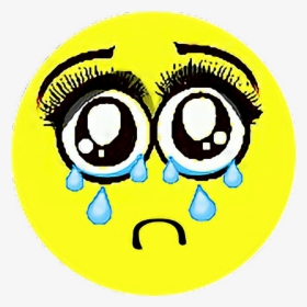 Emotions Emoji Sadface Smiley Face Cryingeyes Crying - Circle, HD Png Download, Free Download