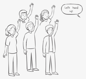 Group Of People With Left Arms In The Air, Playing - Group Of People Looking Left, HD Png Download, Free Download