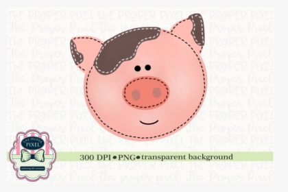 Watercolor Stitched Pig Sublimation Printable Example - Christmas Day, HD Png Download, Free Download