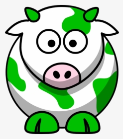 Cow Green Svg Clip Arts - Easy Cartoon Cow, HD Png Download, Free Download