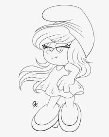 Clipart Black And White Download The Tlva Smurfette - Line Art, HD Png Download, Free Download