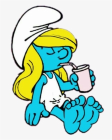 #smurfette #smurf #smurfs #drinkingcoffee #dawn #waiting - Smurfette Feet, HD Png Download, Free Download