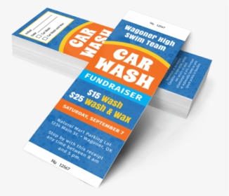 Blue Car Wash Fundraiser Ticket Template Preview - Graphic Design, HD Png Download, Free Download