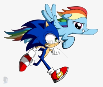 Free Png Fastest Friends Forever By Az Derped Unrn - Rainbow Dash Y Sonic Love, Transparent Png, Free Download