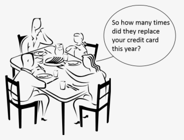 Family At Dinner Table Drawing, HD Png Download, Free Download