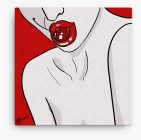 Image Of Cherry Lips Canvas Art - Illustration, HD Png Download, Free Download