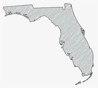 Black And White Florida Map Png, Transparent Png, Free Download