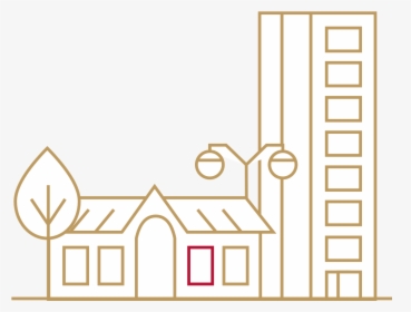 Icon Of A Home And An Apartment Building - Illustration, HD Png Download, Free Download