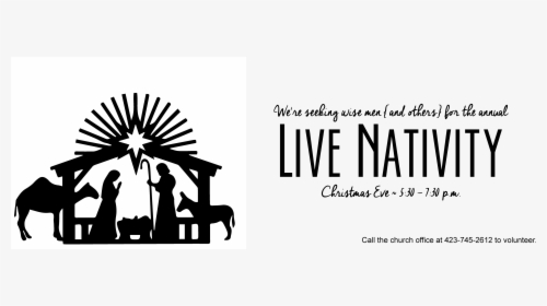 Live Nativity - Manger Scene Clipart Black And White, HD Png Download, Free Download