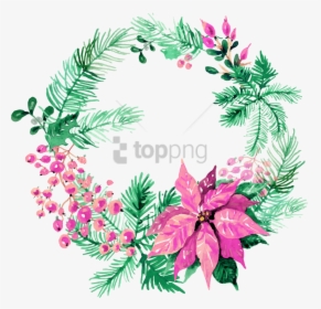 Free Png Download Watercolor Christmas Wreath Png Images - Free Christmas Watercolor Clipart, Transparent Png, Free Download