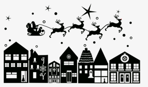 Christmas Scene Silhouette Png, Transparent Png, Free Download