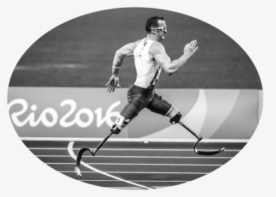 Athlete With Prosthetic Legs Running At Paralympic - Amputee Prosthetic Legs, HD Png Download, Free Download
