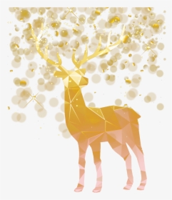 #gold #lights #brokeh #deer #geometricanimal #gold - Deer Icon Gold, HD Png Download, Free Download