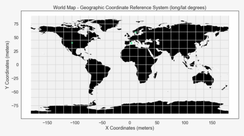 Global Map In Geographic Coordinate Reference System - Black World Map Transparent, HD Png Download, Free Download
