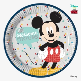 Disney Awesome Mickey Mouse Party Large Round Paper - Mickey Mouse, HD Png Download, Free Download