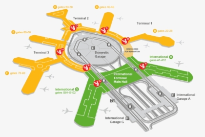Security Checkpoint Map - Sfo United Airlines Terminal, HD Png Download, Free Download