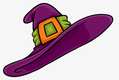 Club Penguin Witch Hat Purple Clip Art - Club Penguin Witch Hat, HD Png Download, Free Download