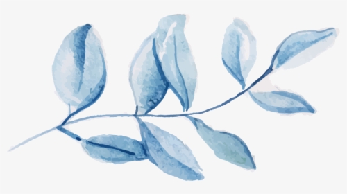 Watercolor Blue Leaf Png, Transparent Png, Free Download